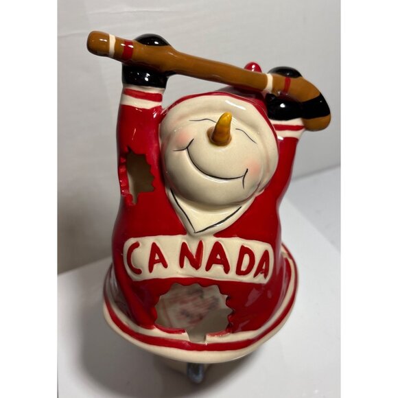 Hockey Snowmen Tealight Holders Costco Blue Sky H Goldminc Canada 7.5" Tall - Picture 13 of 16